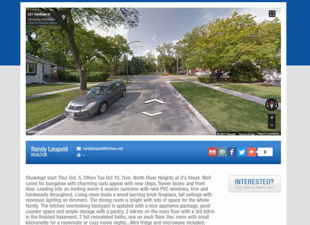 real estate property site with street view template