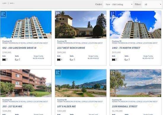 real estate website features