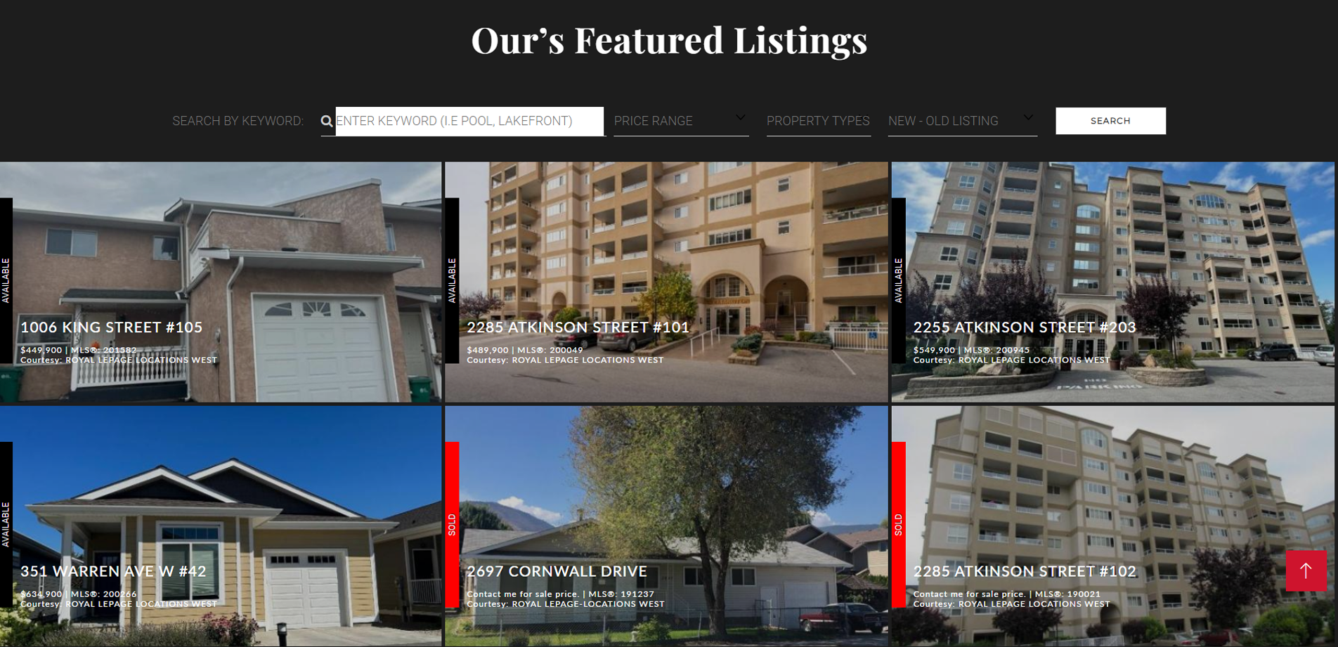 Real Estate Listing Widget for Website